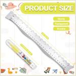 Henoyso 7 Pcs Metal Paper Tearing Ruler Deckle Edge Craft Stainless Steel Paper Cut Tool 12 Inch Irregular Edges Ruler Measurements Tool with 2 Watercolor Pen for Craft School Scrapbook