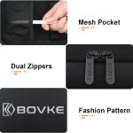 BOVKE Hard Electronics Organizer, Travel Cable Organizer Bag, Tech Organizer Case for Power apter Chargers Cables Earbuds Flash Drives and Other Electronics Accessories & Supplies, Black