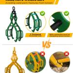 Log Lifting Tongs, Log Grapple Hook with Handle, Upgred Timber Claw Hooks as Handling Tools for Dragging and Lifting Logs Used as Tractor, ATVs and Trucks Accessories (4 Claws - 32‘’)