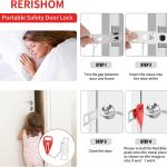 Rerishom Portable Door Lock Extra Lock for ditional Privacy and Safety in Home, Hotel, Apartment, AirBNB - Red