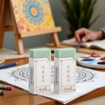 2pcs Green Eraser, Traceless Matcha Green Eraser, Creative Pencil Erasers, Crumbless Wiping Tools Correction Supplies, 4B Art Erasers Standard Pencil Erasers