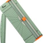 Firbon A4 Paper Cutter 12 Inch Titanium Straight Paper Trimmer with Side Ruler for Scrapbooking Craft, Paper, Coupon, Label, Cardstock (Morandi)