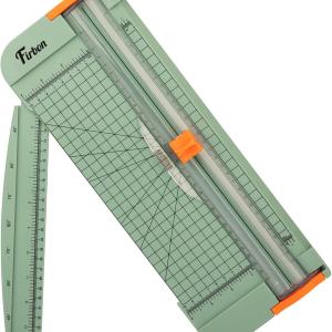 Firbon A4 Paper Cutter 12 Inch Titanium Straight Paper Trimmer with Side Ruler for Scrapbooking Craft, Paper, Coupon, Label, Cardstock (Morandi)