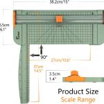 Firbon A4 Paper Cutter 12 Inch Titanium Straight Paper Trimmer with Side Ruler for Scrapbooking Craft, Paper, Coupon, Label, Cardstock (Morandi)