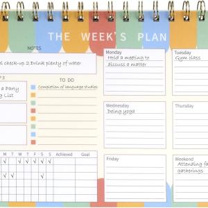 Toplive Weekly Planner Notep, A5 Spiral To Do List Undated Planning P, 52 Sheets Desk Weekly Goal Planner, 6.5 x 9.5 in Habit Tracker Journal for Work Office Home School, Colorful