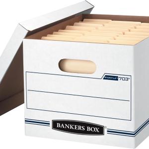 Bankers Box 12-Pack Basic Duty File Storage Boxes with Lids, Letter/Legal, STOR/FILE, (00703)