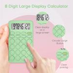 Cute Calculator, Basic Four Function Calculator for Teachers Students Basics Office, Small Handheld Calculators, 8 Digit with LCD Display, Sensitive Button, 5.5×3.2 inches Light Green