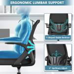 Tall Drafting Chair with Footrest Ring for Home and Work, Ergonomic Home Desk Office Chair with Flip up Arms and Lumbar Support, Extended Height Executive Desk Office(Black)