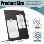 Fainne Magnetic Bulletin Board with Easel Stand Mini Black Magnet Metal Tabletop Memo Display Board for Back to School Menu Table Home Kitchen Office Supplies(11 x 8.5 Inches,2 Pcs)
