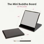 Mini Buddha Board Art Set: Water Drawing Writing Board w/ Mini Water Brush for Mindfulness & Meditation – Zen Based Drawing Board - Painting & Art Supplies – Ideal Relaxation Gifts (5” x 5”, Black)