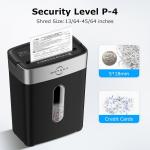 Bonsen 10-Sheet Cross Cut Paper Shredder for Home Office, P-4, Portable Handle, 4 Gallons Bin, Paper and Credit Card Shredder, Black (S3201 New Version)