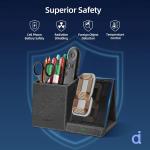 TopMe Wireless Charger with Pen Pencil Holder, Leather Mltifunctional Desk Nightstand Organizer, Fast Charging Station Remote Control Holder, Office Supplies Desk Accessories, Gifts for Men(Black)