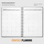 Undated Monthly Planner 2025-2026 - 18 Month Monthly Calendar Planner Book for School Office and Home - Hardcover Blank Planners for Goals Tasks and Dates - B5(6.9" x 9.8") Black