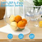 BESTVIP 54oz Clear Plastic Serving Bowls for Party - 12 Pack Angled Disposable Serving Bowls, Party for Chips, Snacks, Fruit, Sal - Bowls for Parties, Daily Use, Catering, Christmas