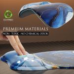MROCO Ergonomic Mouse P with Gel Wrist Rest, Comfortable Mousep with Smooth Wrist Support Surface and Non-Slip PU Base for Pain Relief, Computer, Laptop, Office & Home, 9.4 x 8.1 in, Blue Marble