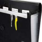 Five Star Expanding File Organizer, 6-Pocket Accordian File Organizer, Bungee Closure, Holds 8-1/2" x 11" Paper, Black (72391)