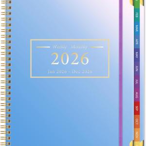 Planner -2026, Hardcover Weekly & Monthly Calendar Planner, January 2026 - December 2026, 6" x 8", Daily Agenda Book with Colorful Tabs, College Organizer Notebook, School & Work Supplies for Student