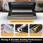 5.0 Precision Food Vacuum Sealer Machine, Commercial Full Automatic Vacuum Sealer Machine, Deluxe Powerful Vacuum Sealing System, Double Heat Seal, Built-in Cutter&Storage, 2 Bag Rolls&Hose,Sous Vide