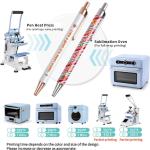 PYD Life 20 Pack Sublimation Pens Blanks White Aluminum Ballpoint Pens with Silver Clip and Come with 25 Pieces Shrink Wrap Films,DIY Personalized Pen for Office School Stationery Supplies