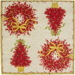 Caspari Entertaining Pepper Berry Cocktail Napkins, Red, 20-Pack