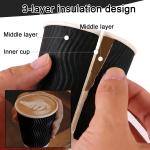 100 Pack 8 oz Disposable Coffee Cups with Lids and Straws, To go Insulated Corrugated Thick Paper Coffee Cups for Hot/Cold Beverages, Ripple Wall Cups for Espresso Coffee, Hot Chocolate and Cocoa