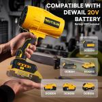 Electric Cordless Leaf Blower for Dewalt 20V Battery,125MPH Brushless Handheld Leaf Blowers Battery Powered,Turbo Jet Dust Air Blower for Patio Cleaning,Lawn Care(No Battery)