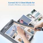 Firbon 12" Guillotine Paper Cutter, Heavy Duty 12-Sheet Capacity Trimmer for Cardstock, Photos, Scrapbooking, Office, Classroom, Studio (Gray)