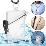 1Pc Transparent Clear Waterproof ID Card Bge Holder Case Waterproof Sports Case Vertical Bge Holders with Lanyard and Keychain,Office and School Supplies，Identification Bges and Supplies,Labels