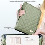 Large Bible Bag with Bible Cover Case for Women, Church Bag with Shoulder Strap, Quilted Bible Cover for Bible Study Supplies, a Christian Gift for Women, Green