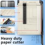 Ecraft 12" Guillotine Paper Cutter：Paper Trimmer Accurate Cutting with Safety Guard,15 Sheets Capacity,Magnetic Guide,Heavy Duty Metal Base, Perfect for Cardstock,Cardboard,Vinyl,Crafts & Photos