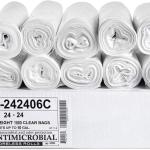 Aluf Plastics High Density Trash Bags, 10 Gallon, 1000 Count, 6 Micron (eq), 24" x 24", Clear, for Bathroom, Office, Industrial, Commercial, Janitorial, Municipal, Recycling