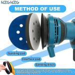 5 Pcs - 5 Inch 8 Holes Soft Density Interface Ps Hook and Loop 5" Sponge Cushion Buffer Backing P, Orbital Sander Foam Ps (5 Pcs)