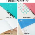 KOKUYO 5 Subject Spiral Notebook Journal, Campus 110 Sheets B5 Refillable Notebook with Dividers Tabs, 6mm Dot Lined Binder Notebook for Work School Note taking. 9" x 10.5", Yellow, Japan Import