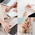 PYD Life 20 Pack Sublimation Pens Blanks White Aluminum Ballpoint Pens with Silver Clip and Come with 25 Pieces Shrink Wrap Films,DIY Personalized Pen for Office School Stationery Supplies