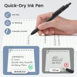 16Pcs Black Gel Pens - 0.7mm Medium Point Black Ink Pens | Smooth Writing - Quick Drying Retractable Pen for Men Women (Black - 16Pcs)
