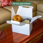 MeyerPak MeyerBarn White Glossy Barn & Chicken Boxes, Take Out Cartons with Handles, Resistant & Durable Cardboard Food Box, Disposable Lunch Boxes, To Go Food Storage Container, 10lb (Pack of 20)