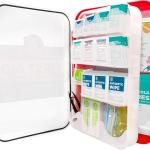 Be Smart Get Prepared First Aid Kit Hard Red Case 326 Pieces Exceeds OSHA and ANSI Guidelines 100 People - Office, Home, Car, School, Emergency, Survival, Camping, Hunting and Sports (20HBC01015REV3)