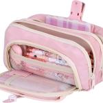 Large Pencil Pouch Big Pencil Case Big Capacity Aesthetic Pen Cosmetic Bag Pen Stationery Organizer Simple, College Office Home Travel Storage Bag (Pink)