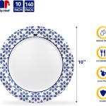 JOLLY CHEF 10 inch Disposable Paper Plates 140 Count, Soak Proof, Cut Proof, Heavy Duty Paper Plates for Everyday Use