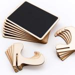 DSTELIN 10 Pack Mini Chalkboards Signs with Easel Stand, Small Rectangle Chalkboards Blackboard, Wood Place Cards for Weddings, Birthday Parties, Message Board Signs and Event Decoration