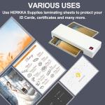 HERKKA 200 Pack Laminating Sheets, Holds 8.5 x 11 Inch Sheets, 3 Mil Clear Thermal Laminating Pouches 9 x 11.5 Inch Lamination Sheet Paper for Laminator, Round Corner Letter Size