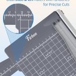Firbon 12" Guillotine Paper Cutter with Hidden Ruler, Compact Heavy Duty 12-Sheet Capacity Trimmer for Cardstock, Photos, Scrapbooking, Office, Classroom, Studio (Gray)
