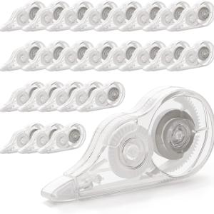 24 Pcs Transparent Correction Tape, 236 Inch Tear-Resistant Bulk for School, Office, Note Taking, Journal (Tape Width 0.2 In)