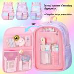 Rainbow Backpack For Girls Kids,Cute Student School Backpack With Pen Bag,Aesthetic Starry Rainbow Laptop Travel Bag