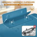 JoyCat 3 Ring Binder Clipboard with Storage,12.4"x10.2"Magnetic Clipboard Folder with 5 Expandable Folders,Refillable Lined Notep (11" x 8.5"),Ideal for School Office Nursing(Dark Blue)