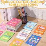 Crtiin 48 Pcs Include 24 Bible Verse Notep 24 Pencils Kids Christmas Christian Church Gifts Students Classroom Award Religious Notebook Bible Pencils Prayer Pocket School(Classic Style,Eclectic)