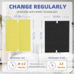 5510 5520 HEPA Pet Care Air Purifier Filter Q Replacement for Winix 5510 5520 Plasmawave Air Purifier H13 True HEPA Carbon Filter,# 1712-0123-00,3 Combon Set