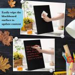 Fainne Magnetic Bulletin Board with Easel Stand Mini Black Magnet Metal Tabletop Memo Display Board for Back to School Menu Table Home Kitchen Office Supplies(11 x 17 Inches,2 Pcs)