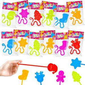 Wondrus Winter Sticky Hands Toys Gifts Prizes for Kids 24 PCS, Small Goodie Treat Bag Stuffers Fillers for Toddlers, Winter Party Favors Supplies School Classroom Non Candy Treats Items for Students