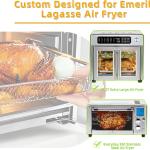 Air Fryer Accessories for Emeril Lagasse 26 Qt Extra Large & Everyday 360, Emeril Lagasse Air Fryer Basket and Pans for Oven with 100Pcs Disposable Parchment Paper, 4Pcs Reusable Teflon Mat